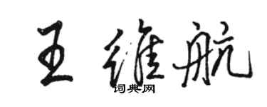 駱恆光王維航行書個性簽名怎么寫