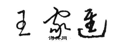 駱恆光王家進草書個性簽名怎么寫