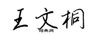 王正良王文桐行書個性簽名怎么寫