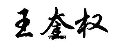 胡問遂王奎權行書個性簽名怎么寫