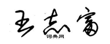 朱錫榮王志富草書個性簽名怎么寫