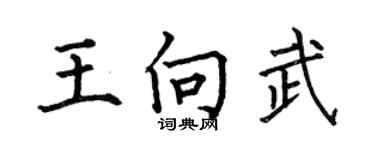 何伯昌王向武楷書個性簽名怎么寫