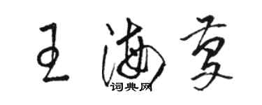 駱恆光王海慶草書個性簽名怎么寫