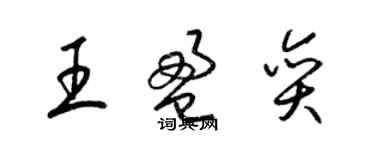 梁錦英王盈奕草書個性簽名怎么寫