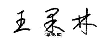梁錦英王果林草書個性簽名怎么寫