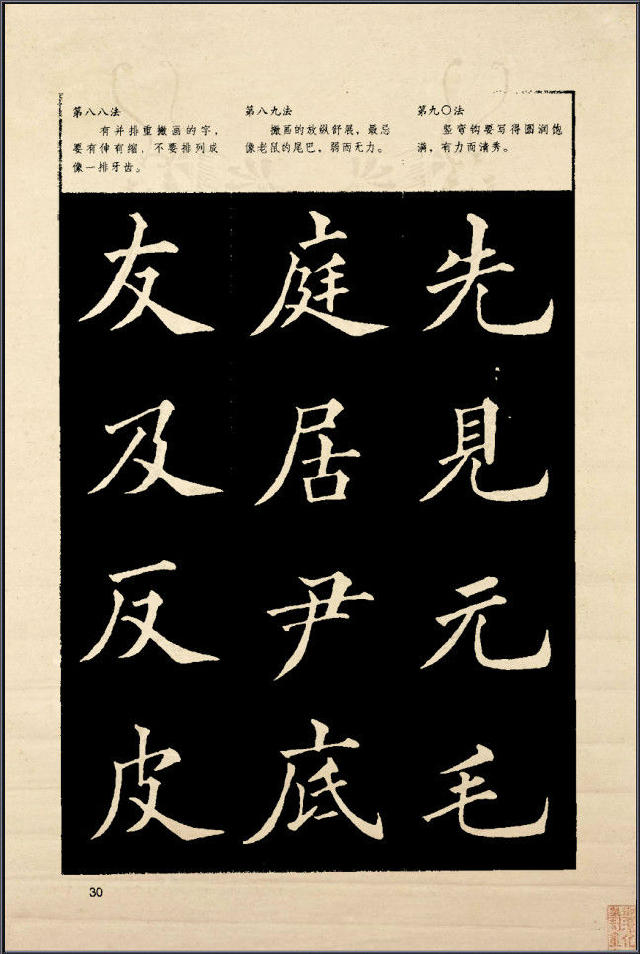 歐楷間架結構128法