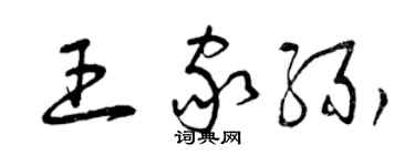 曾慶福王家緣草書個性簽名怎么寫