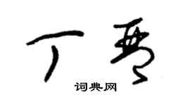 朱錫榮丁琴草書個性簽名怎么寫