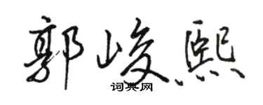 駱恆光郭峻熙行書個性簽名怎么寫