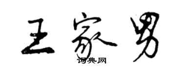 曾慶福王家男行書個性簽名怎么寫