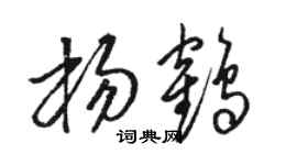駱恆光楊鶴草書個性簽名怎么寫