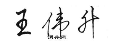 駱恆光王偉升行書個性簽名怎么寫