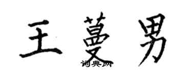 何伯昌王蔓男楷書個性簽名怎么寫