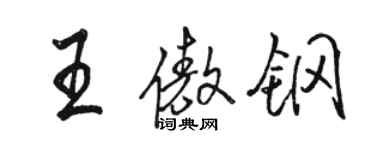 駱恆光王傲鋼行書個性簽名怎么寫