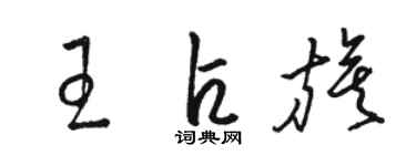 駱恆光王占旗草書個性簽名怎么寫