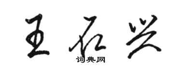 駱恆光王石興行書個性簽名怎么寫