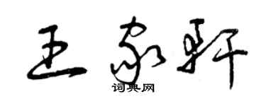 曾慶福王家軒草書個性簽名怎么寫