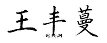 丁謙王豐蔓楷書個性簽名怎么寫