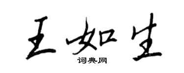 王正良王如生行書個性簽名怎么寫