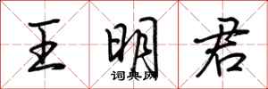 荊霄鵬王明君行書怎么寫