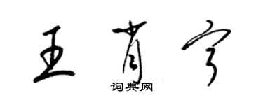 梁錦英王肖寧草書個性簽名怎么寫