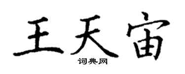 丁謙王天宙楷書個性簽名怎么寫