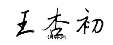 王正良王杏初行書個性簽名怎么寫
