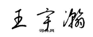 梁錦英王宇瀚草書個性簽名怎么寫