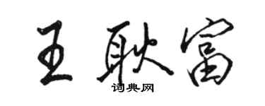 駱恆光王耿富行書個性簽名怎么寫