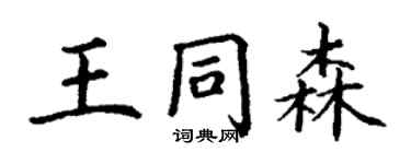 丁謙王同森楷書個性簽名怎么寫