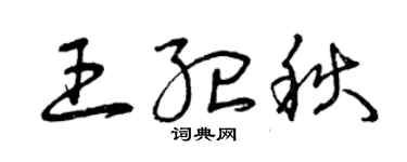 曾慶福王紀秋草書個性簽名怎么寫