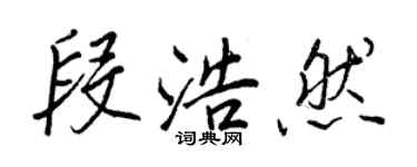 王正良段浩然行書個性簽名怎么寫