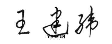 駱恆光王建緯草書個性簽名怎么寫