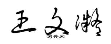 曾慶福王文凝草書個性簽名怎么寫