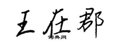 王正良王在郡行書個性簽名怎么寫