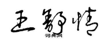 曾慶福王舒情草書個性簽名怎么寫