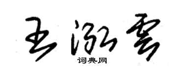 朱錫榮王泓雲草書個性簽名怎么寫