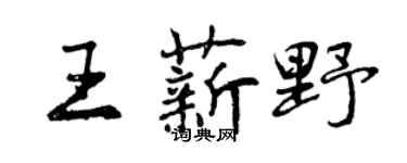 曾慶福王薪野行書個性簽名怎么寫