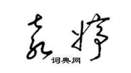 梁錦英袁婷草書個性簽名怎么寫