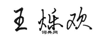 駱恆光王爍歡行書個性簽名怎么寫