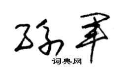 朱錫榮孫軍草書個性簽名怎么寫