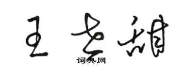 駱恆光王世甜草書個性簽名怎么寫