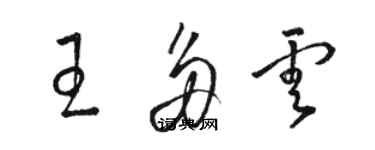 駱恆光王多雲草書個性簽名怎么寫