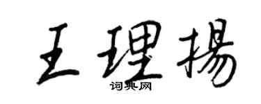 王正良王理揚行書個性簽名怎么寫