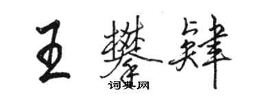 駱恆光王攀肄行書個性簽名怎么寫