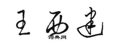 駱恆光王西建草書個性簽名怎么寫