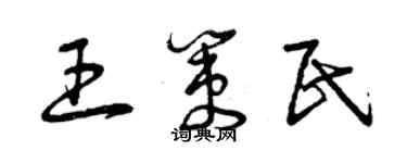 曾慶福王策民草書個性簽名怎么寫