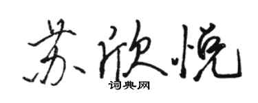 駱恆光蘇欣悅行書個性簽名怎么寫