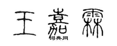 陳聲遠王嘉霖篆書個性簽名怎么寫