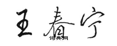 駱恆光王春寧行書個性簽名怎么寫